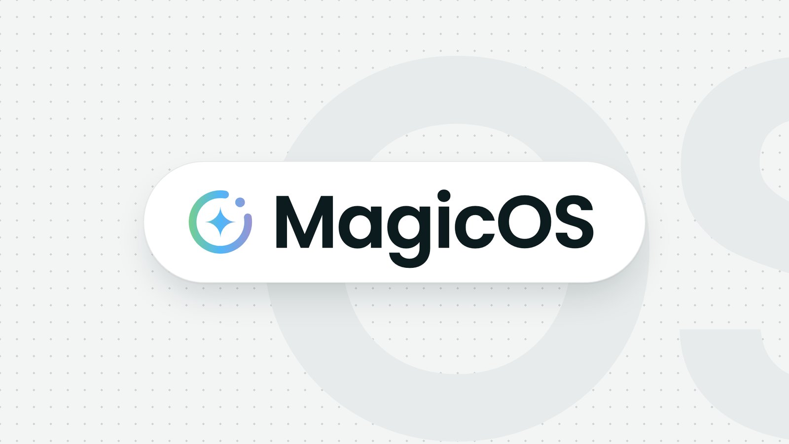 Обложка анонса MagicOS: логотип на светлом фоне в точку